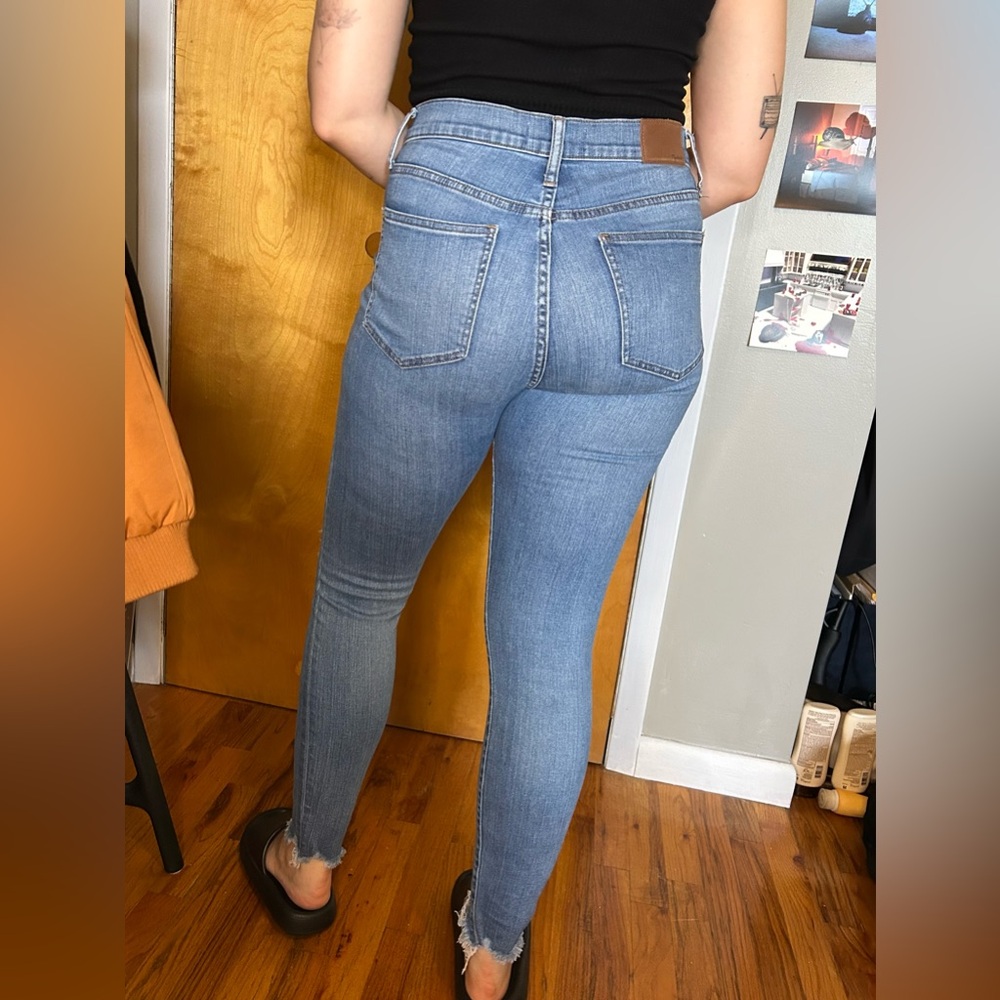 Madewell High Rise Ripped Blue Jeans - Picture 9 of 9